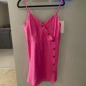 American Eagle Linen Mini Dress Women’s Size Large Hot Pink